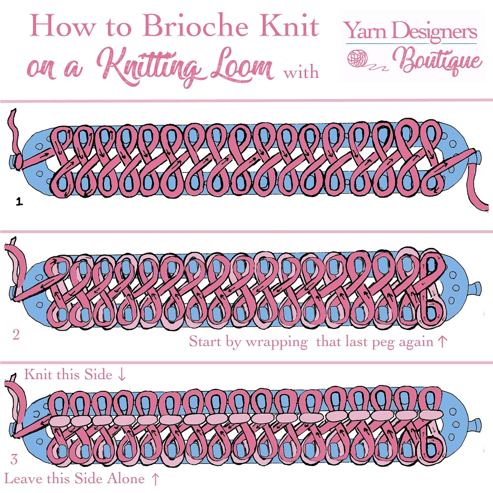 How to Brioche on a Knitting Loom in One Color