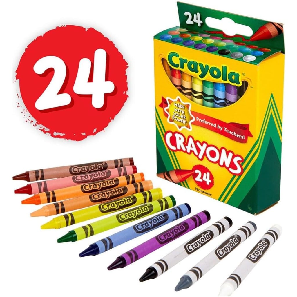 Crayola Crayons Pack 24 Non Toxic, Kids Crayons Crayons for Adults & Kids Coloring