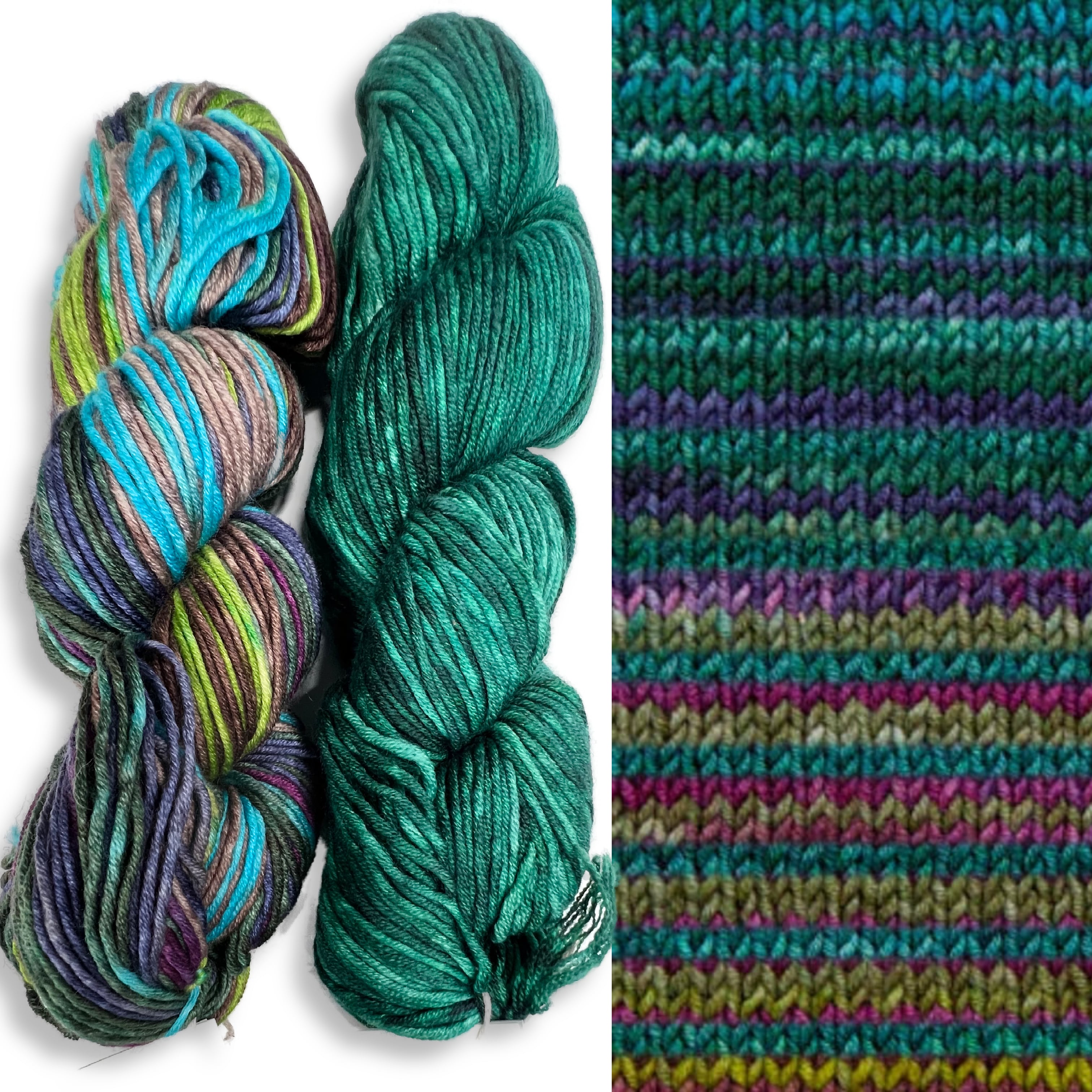 Colorful Striped Shrug Wrap Knitting Pattern with Yarn, Koza Cocoon Wrap Knitting Kit Urth Yarns Monokrom Worsted, Uneek Worsted Merino Yarn
