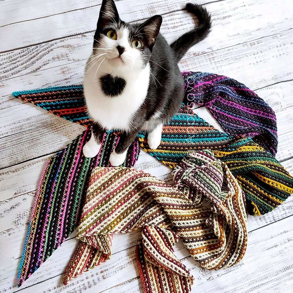 Knit Scarf Pattern & Yarn Kit, Color Your Pixel Scarf, Knitting Kit Color Your Pixels Scarf, Knitting Kit Yarn Designers Boutique