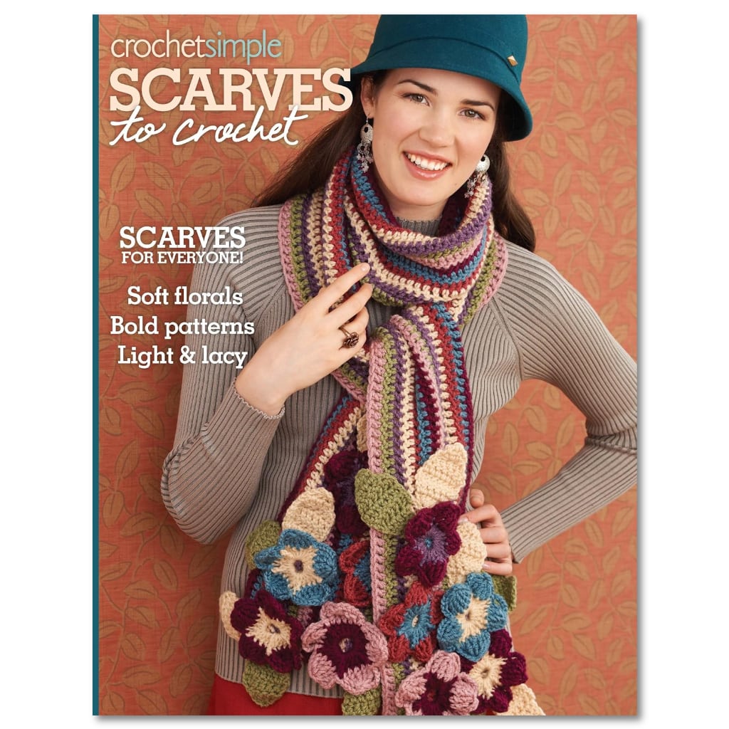 Scarf Crochet Pattern, Scarves To Crochet Crocheted Flowers, Colorwork, Lace, Plaid, Tunisian, Stitch Patterns