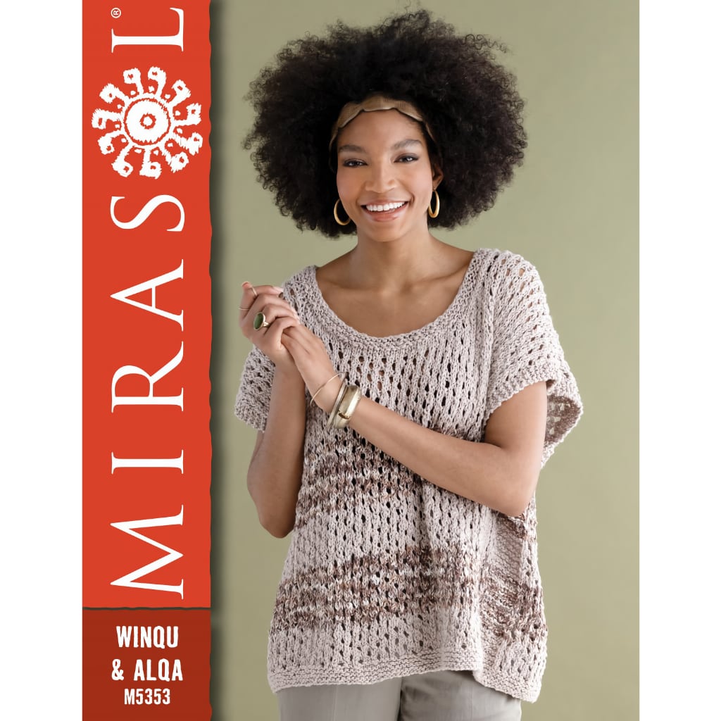 Cotton Yarn, Winqu by Mirasol, Worsted Weight Cotton & Silk Yarn knit mesh scoop neck top
