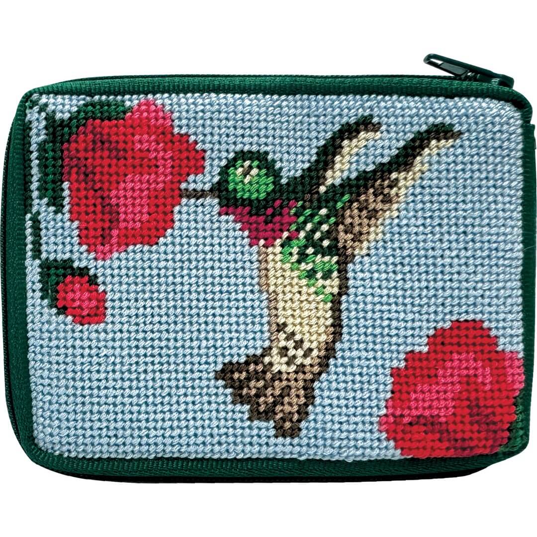 Beginner Needlepoint Kit, Stitch & Zip Coin Purse, Alice Peterson Co. Stitch & Zip Coin Purse Kits, Cross Stitch Yarn Designers Boutique