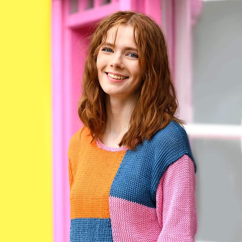 Fall/Summer Sweater Knitting Pattern | Katie Color Block Sweater Pattern