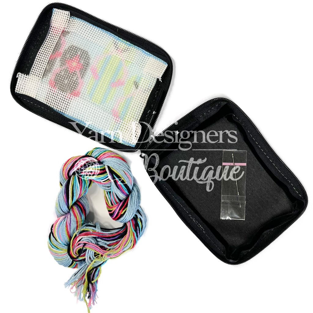 Beginner Needlepoint Kit, Stitch & Zip Coin Purse, Alice Peterson Co. Stitch & Zip Coin Purse Kits, Cross Stitch Yarn Designers Boutique