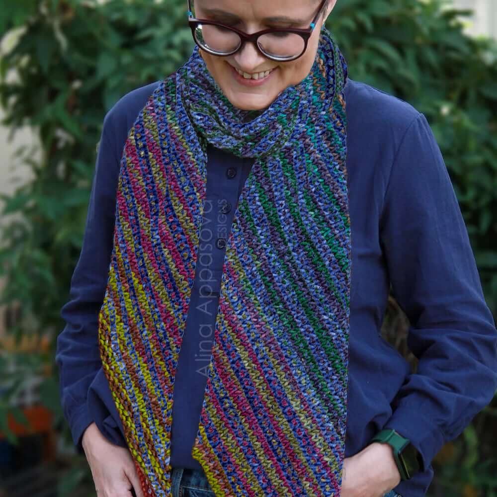 Knit Scarf Pattern & Yarn Kit, Color Your Pixel Scarf, Knitting Kit Color Your Pixels Scarf, Knitting Kit Yarn Designers Boutique