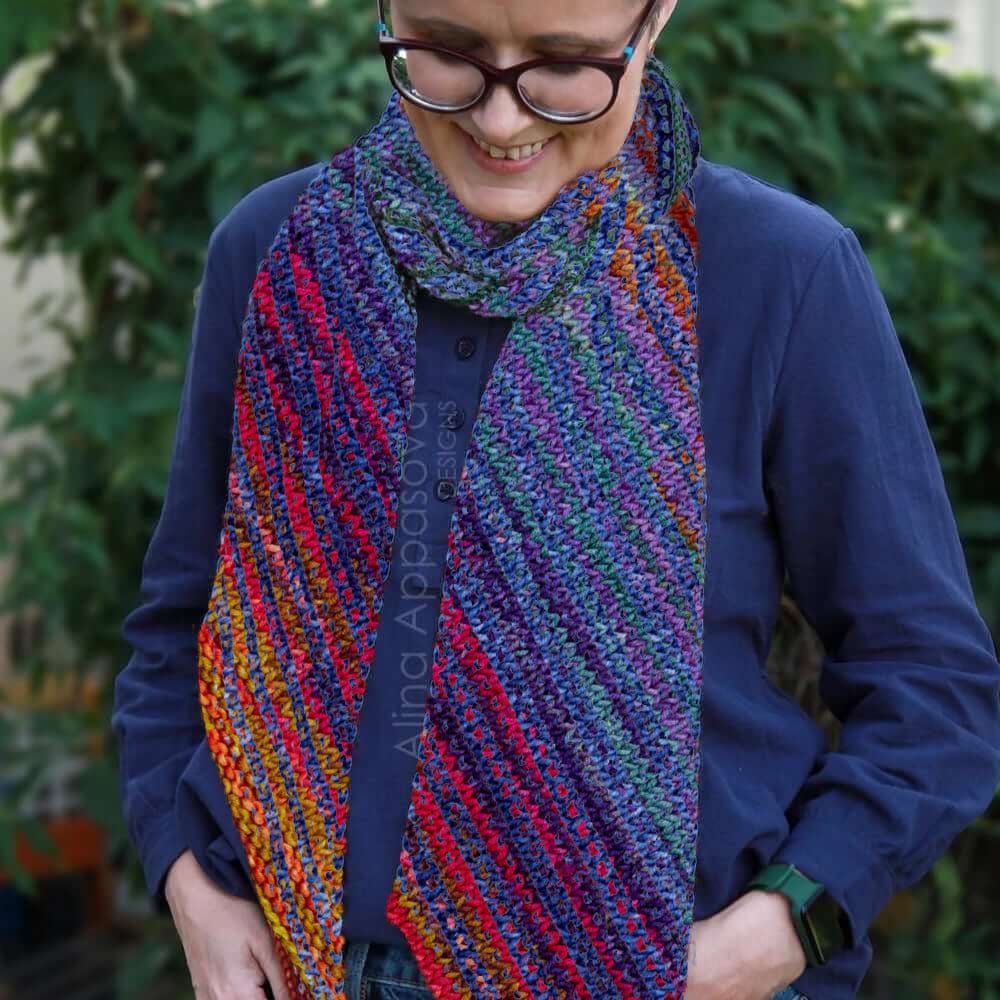 Knit Scarf Pattern & Yarn Kit, Color Your Pixel Scarf, Knitting Kit Color Your Pixels Scarf, Knitting Kit Yarn Designers Boutique