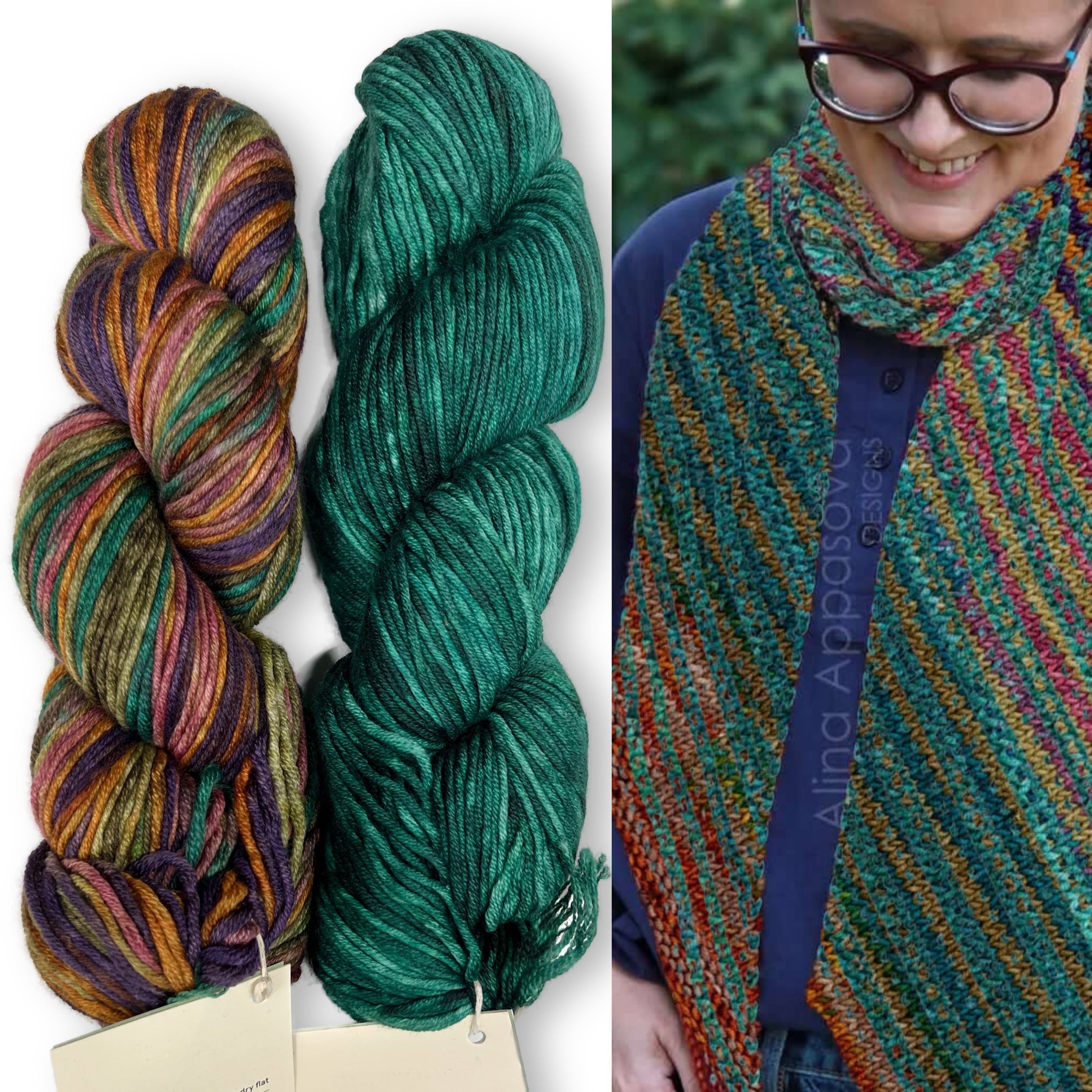 Knit Scarf Pattern & Yarn Kit, Color Your Pixel Scarf, Knitting Kit Color Your Pixels Scarf, Knitting Kit Yarn Designers Boutique