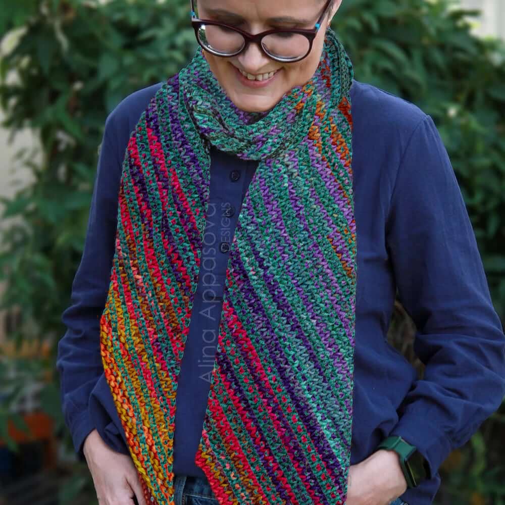 Knit Scarf Pattern & Yarn Kit, Color Your Pixel Scarf, Knitting Kit Color Your Pixels Scarf, Knitting Kit Yarn Designers Boutique