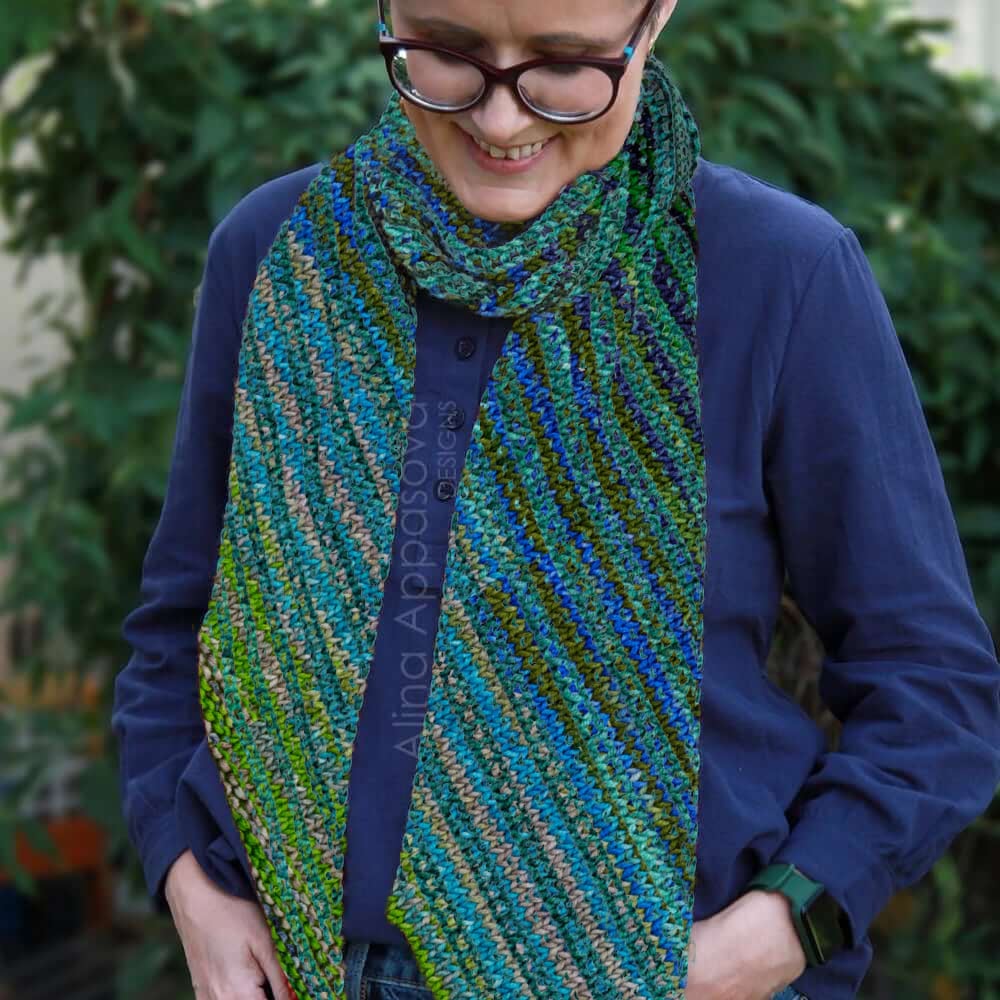 Knit Scarf Pattern & Yarn Kit, Color Your Pixel Scarf, Knitting Kit Color Your Pixels Scarf, Knitting Kit Yarn Designers Boutique
