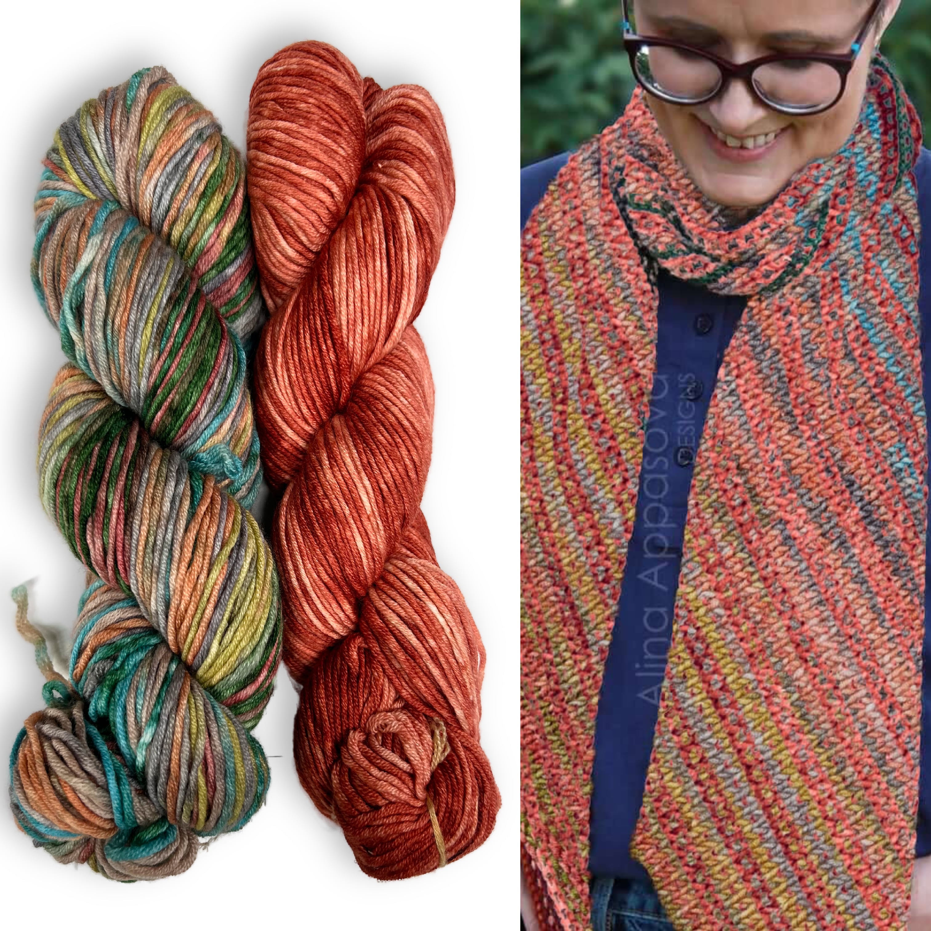 Knit Scarf Pattern & Yarn Kit, Color Your Pixel Scarf, Knitting Kit Color Your Pixels Scarf, Knitting Kit Yarn Designers Boutique