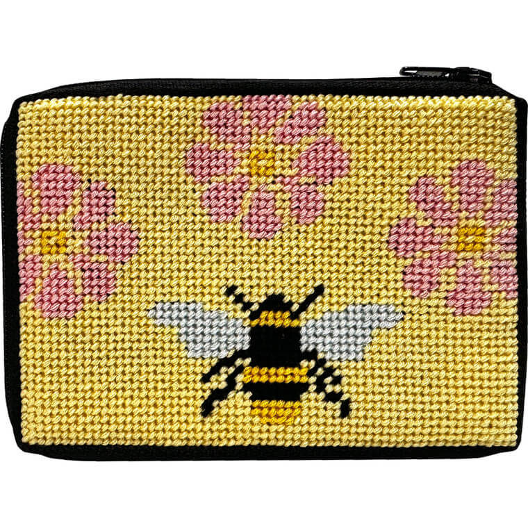 Beginner Needlepoint Kit, Stitch & Zip Coin Purse, Alice Peterson Co. Stitch & Zip Coin Purse Kits, Cross Stitch Yarn Designers Boutique