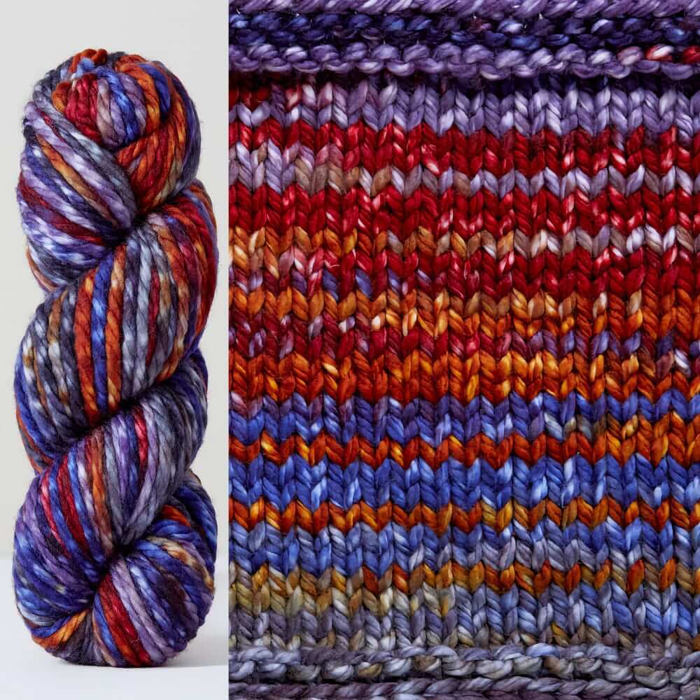 Wander Scarf Pattern Yarn Knitting Kit Super Chunky Winter Knit Scarf Colorful striped Scarf Kit 7017