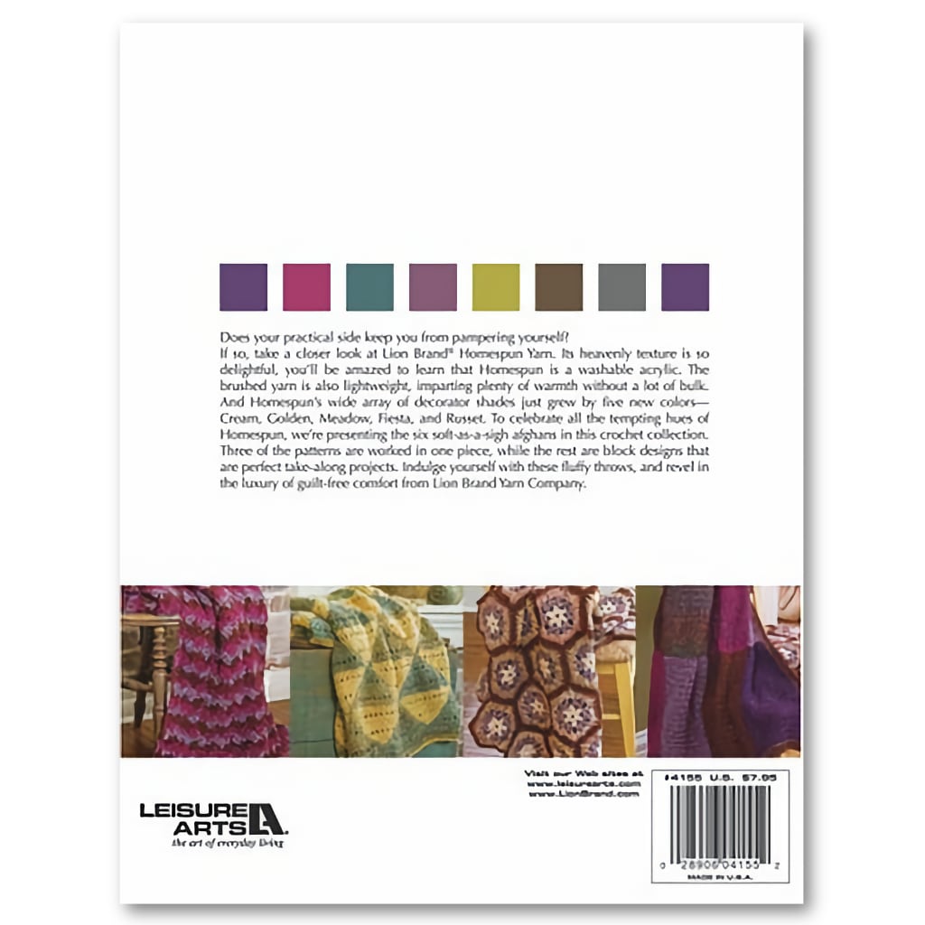 Afghan Crochet Pattern Homespun Afghans Crochet Patterns, Lion Brand Soft & Machine Washable