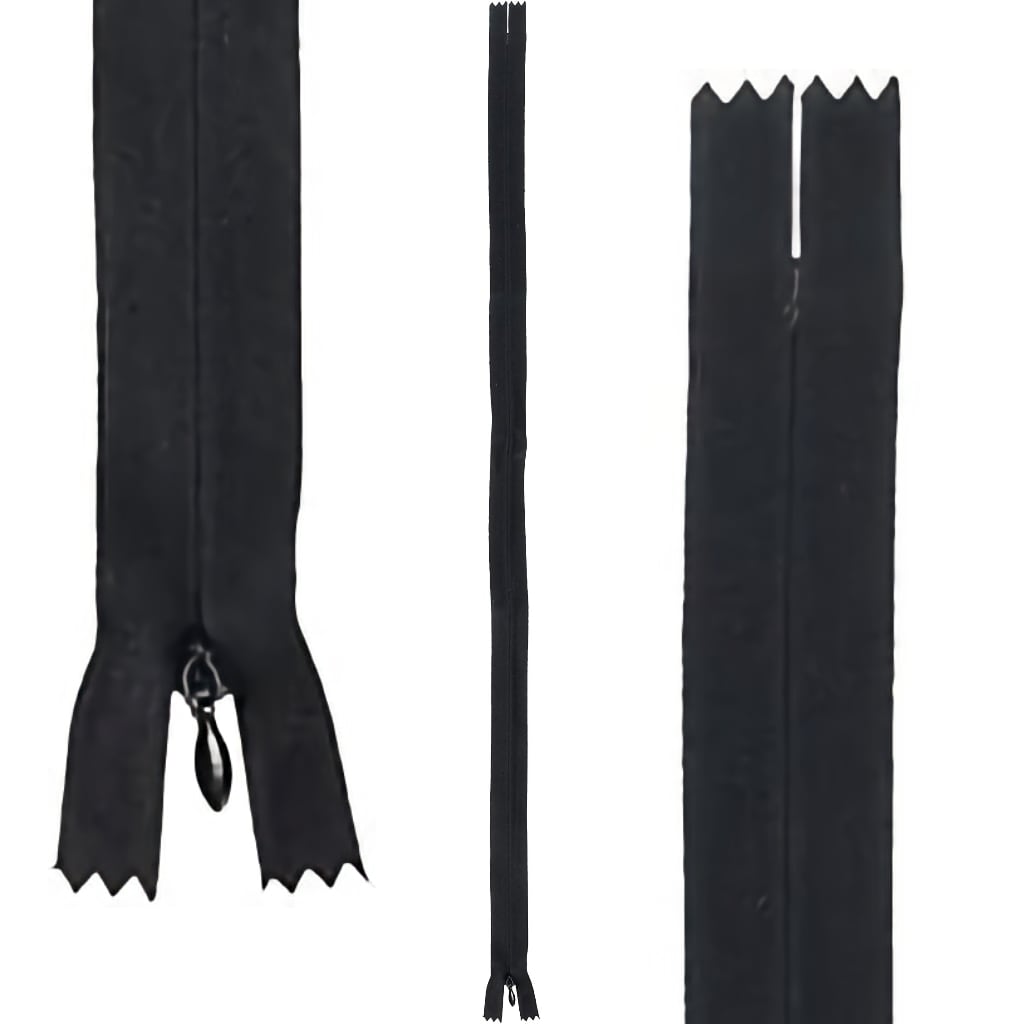 Invisible Zipper Black 20-22Inch Polyester Coats Zipper Yarn Designers Boutique