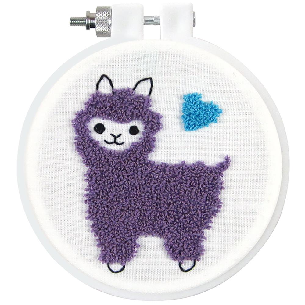 Purple Llama Kids Punch Needle Kit Beginner Kit to Learn Punch Needle Family Craft Activities