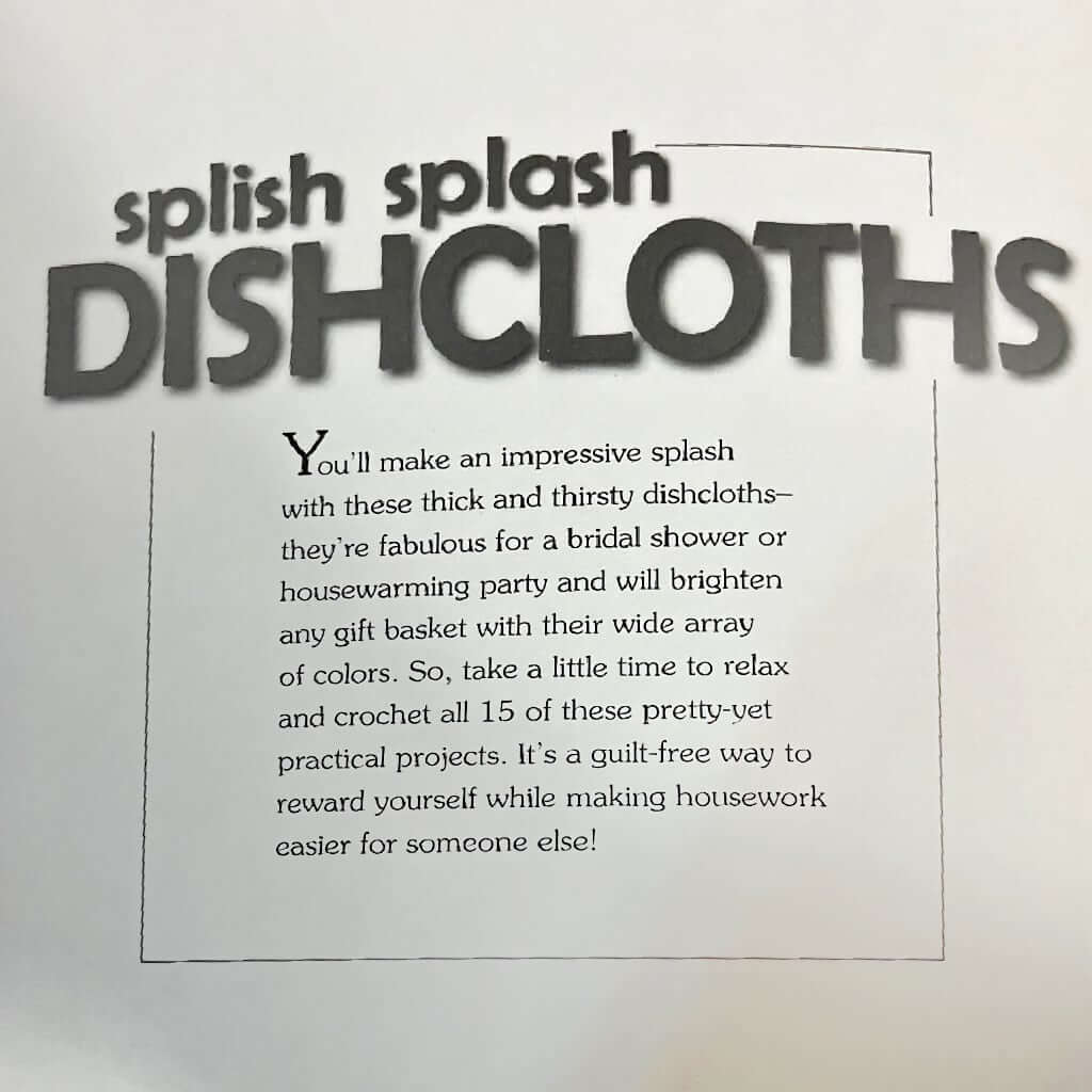 Dishcloth Patterns, Splish Splash Dishcloths, Dishcloth Crochet Patterns