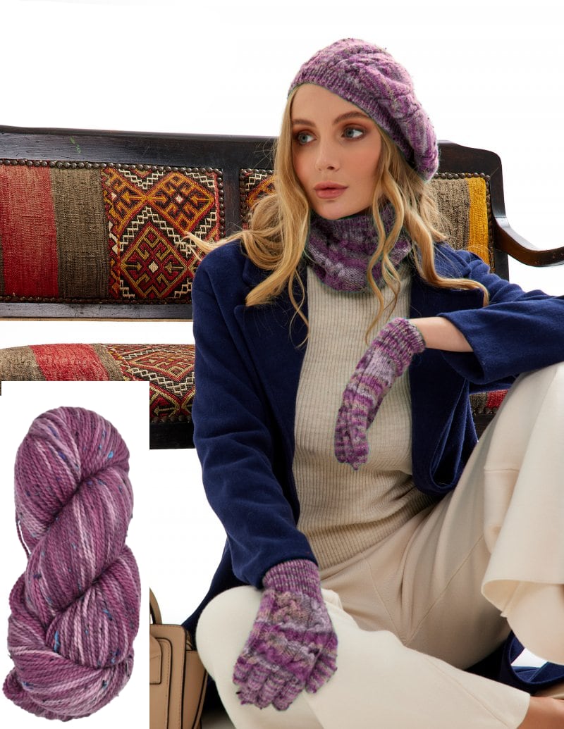 knit hat and gloves set knitting kit for winter artesano yarn jody long knitting patterns