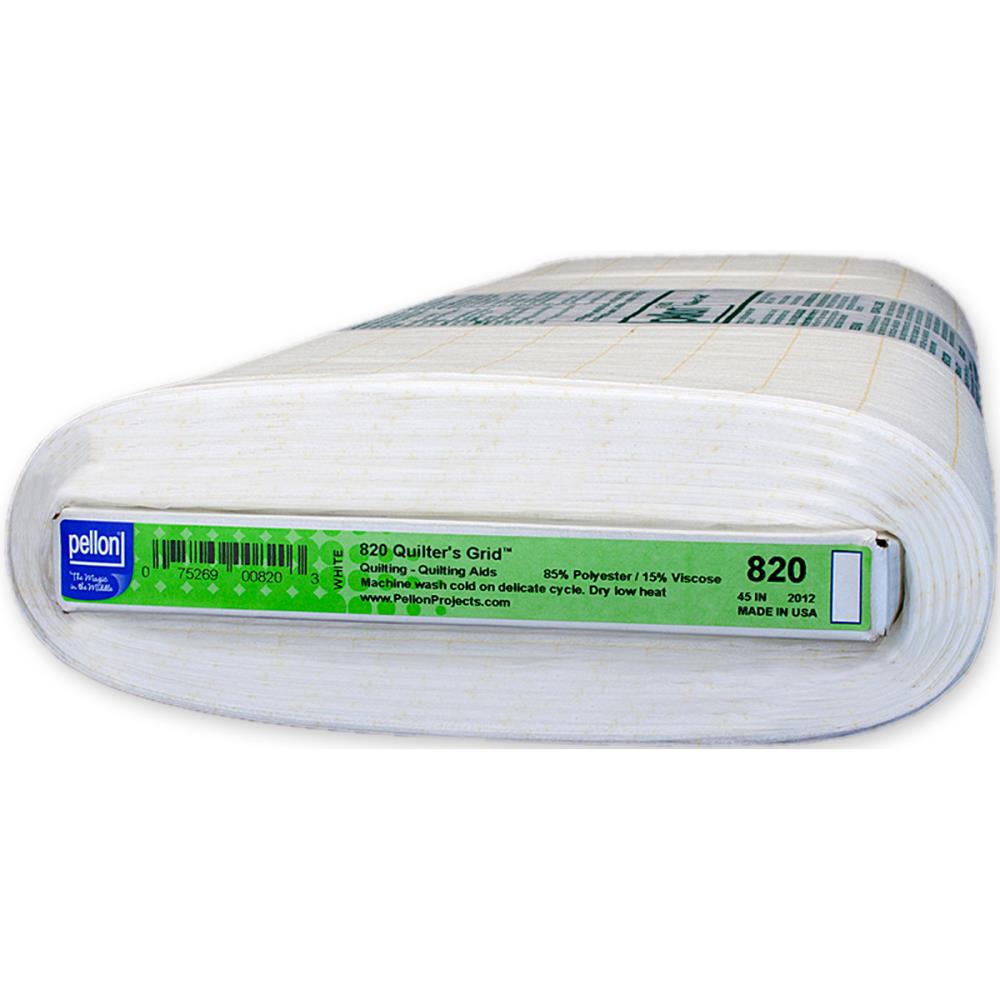 Pellon Quilter's Fusible Non-Woven Layout Grid-White 44X25yd
