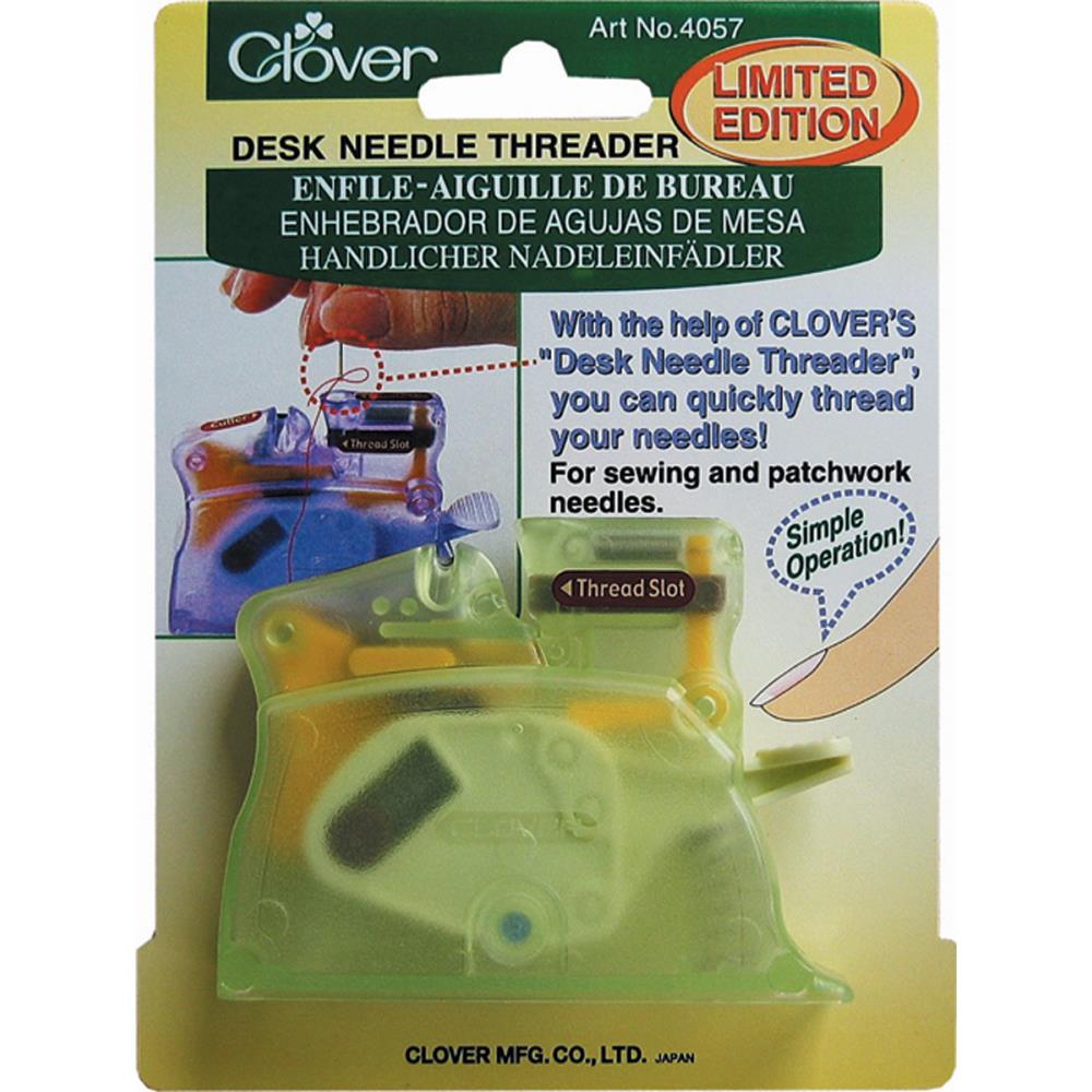 Clover Easy Desk Needle Threader, No More Fighting to Thread Needles Easy Desktop Needle Threader Yarn Designers Boutique