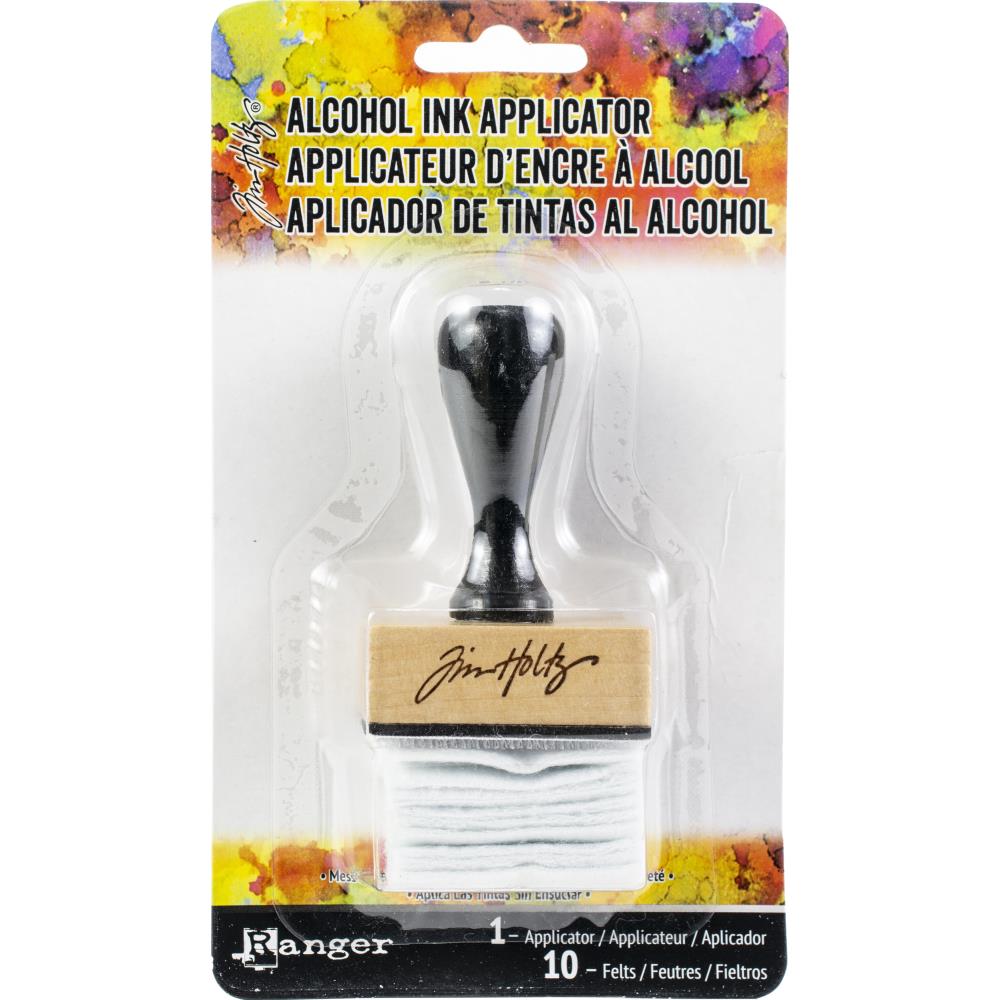 Alcohol Ink Felt Applicator | Tim Holtz, Felt Stamp with Handle & Pads Alcohol Ink Stamp Applicator with Handle and 10 Felt Pads Yarn Designers Boutique