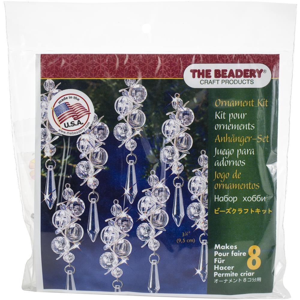 Beaded Christmas Decorations Kit, Iridescent Bubble Icicles Ornaments Christmas Ornament Kit, 8 Iridescent Bubbles #7445 Yarn Designers Boutique