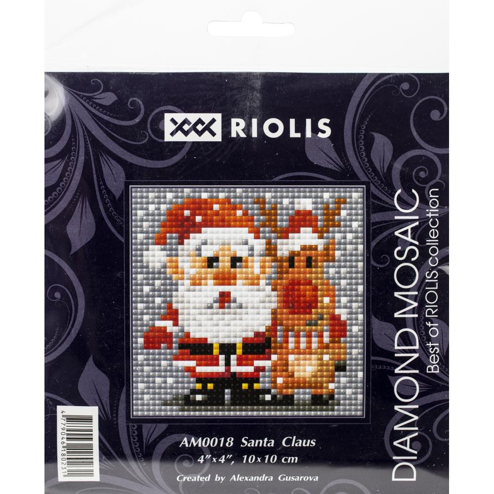 Christmas Decorations, DIY Santa Claus Mini Diamond Mosaic Kit Santa Claus Mini Diamond Mosaic Kit Yarn Designers Boutique