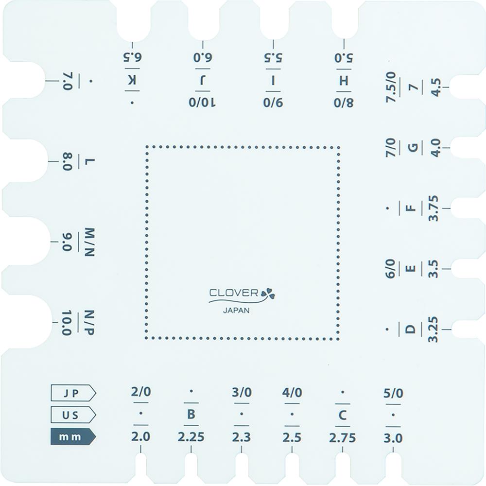 Clover Swatch Ruler & Needle Gauge, Measure Gauge in Inches or CM Clover Swatch Ruler, Needle & Hook Sizer Yarn Designers Boutique