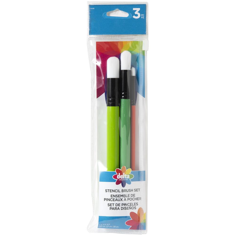 Paint Brush | Stencil Brush Set, 3 Assorted Sizes, Synthetic Bristles Stencil Brush Set, 3 Assorted Sizes by Delta Yarn Designers Boutique