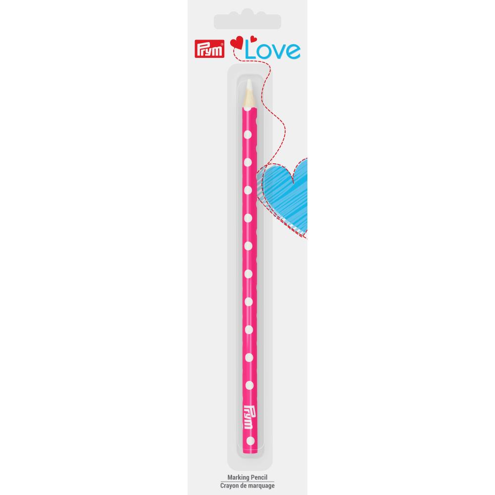 Fabric Pencil | White Fabric Marking Pencil, Polka Dots by Prym Love White Fabric Marking Pencil, Polka Dots by Prym Love Yarn Designers Boutique