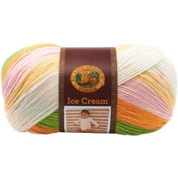 Lion Brand, Ice Cream Yarn, Pastel Colors Self Striping Baby Yarn Ice Cream Yarn from Lion Brand Yarn Designers Boutique