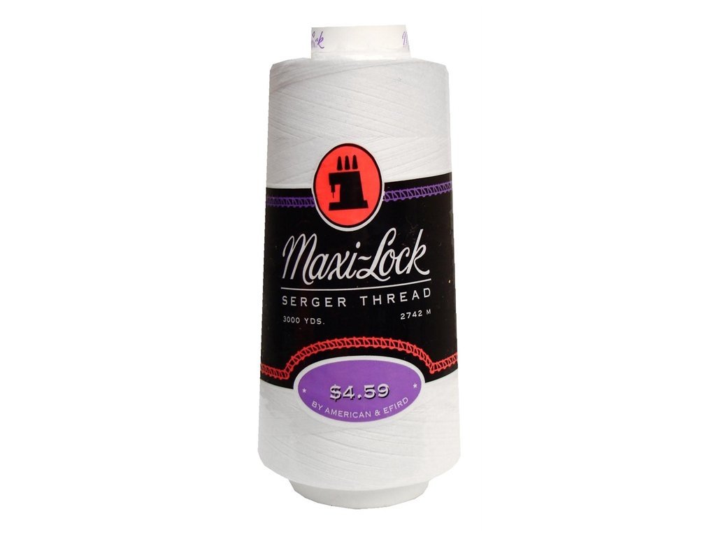 Serger Thread | Maxi-Lock 3,000 Yards Polyester Thread | White & Black Serger Thread, Maxi-Lock 3,000 Yards Yarn Designers Boutique