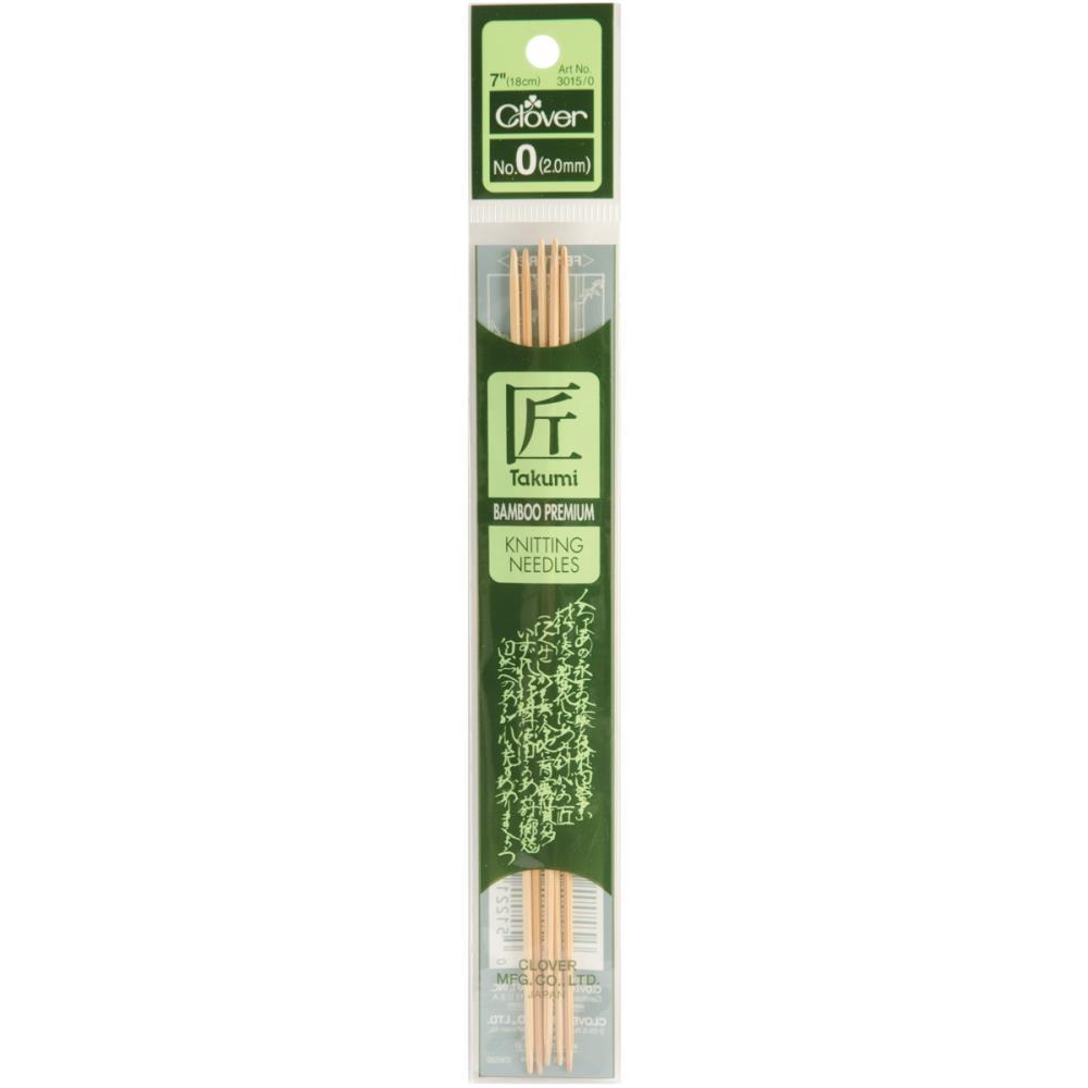 Knitting Needles | Clover Takumi Double Pointed Bamboo Needles, 5"&7" Double Pointed Bamboo Knitting Needles, 5" & 7" Length Yarn Designers Boutique