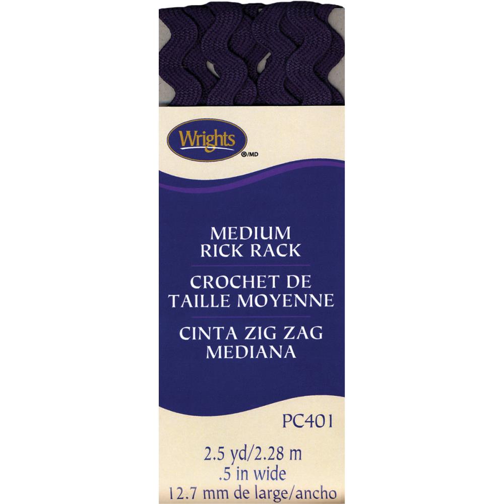 Fabric Trim Rick Rack 1/2 Inch Black, 2.5 Yards, Wrights #402 031