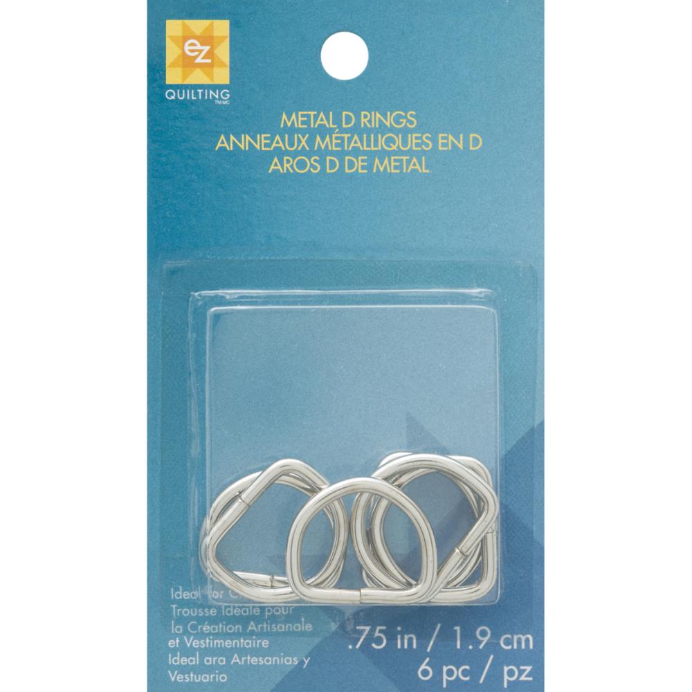 D Rings 3/4 Inch Silver Color, Pack of 6 #37D D-Rings Silver Color, 3/4" Pack of 6 Yarn Designers Boutique