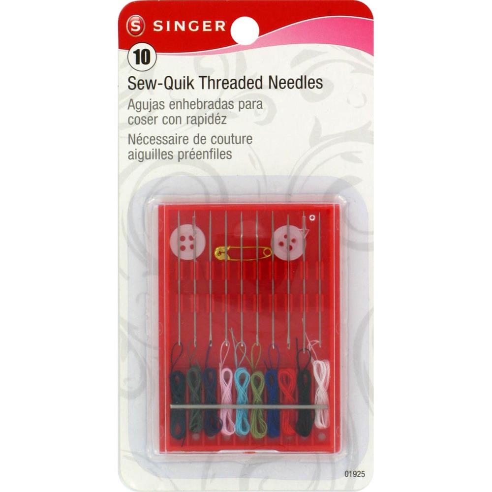 Threaded Sewing Needles, 10 Pack Sew Quick by Singer, #01925 Threaded Sewing Needles, 10 Pack Sew-Quick by Singer Yarn Designers Boutique
