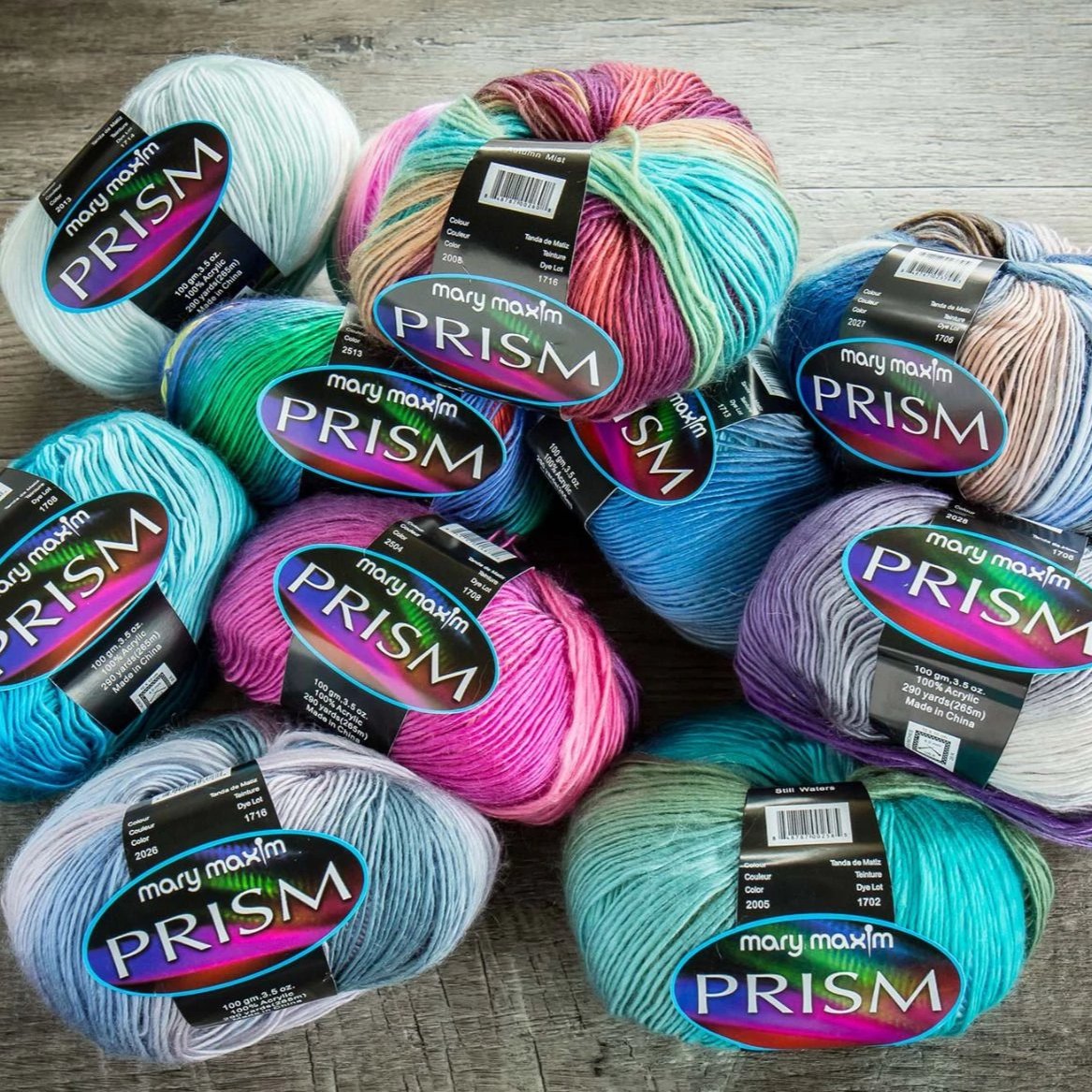 Mary Maxim Prism DK Yarn, Self Striping with Long Color Changes Prism Yarn, Mary Maxim Yarn Designers Boutique