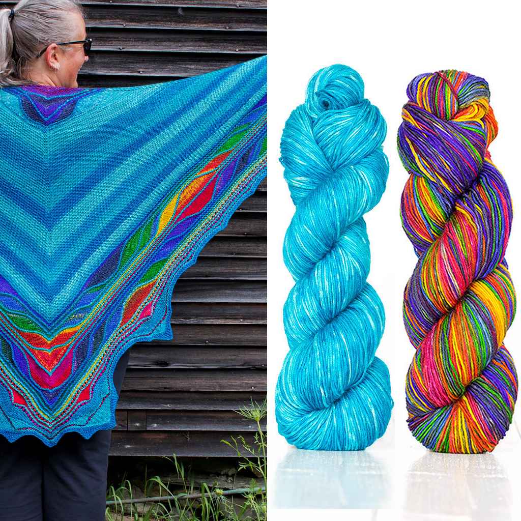 Vacation Butterfly Shawl Yarn Kit, for Marin Melchior Knitting Pattern Vacation Butterfly Shawl Yarn Kit by Marin Melchior Yarn Designers Boutique