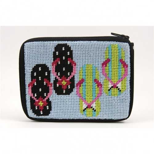 Beginner Needlepoint Kit, Stitch & Zip Coin Purse, Alice Peterson Co. Stitch & Zip Coin Purse Kits, Cross Stitch Yarn Designers Boutique