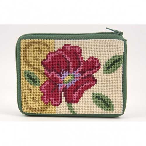 Beginner Needlepoint Kit, Stitch & Zip Coin Purse, Alice Peterson Co. Stitch & Zip Coin Purse Kits, Cross Stitch Yarn Designers Boutique