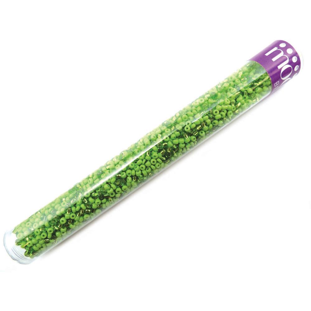 Beads Round Green Seed Tube, Very Tiny Seed Beads by Mode Yarn Designers Boutique