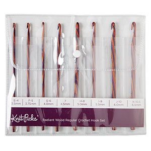 Knit Picks Radiant Wood Crochet Hook Set, E4-K10.5- #90468 Knit Picks Radiant Wood Crochet Hook Set, E4-K10.5, #90468 Yarn Designers Boutique