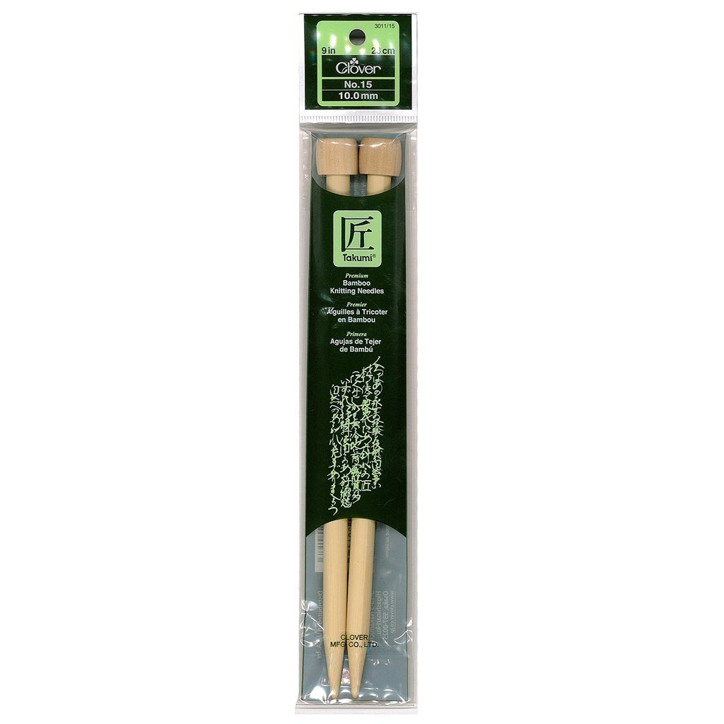 Knitting Needes | Clover Takumi Bamboo Needles, 9- 13 Inches Long Bamboo Single Point Knitting Needles, 9”-13” Length Yarn Designers Boutique