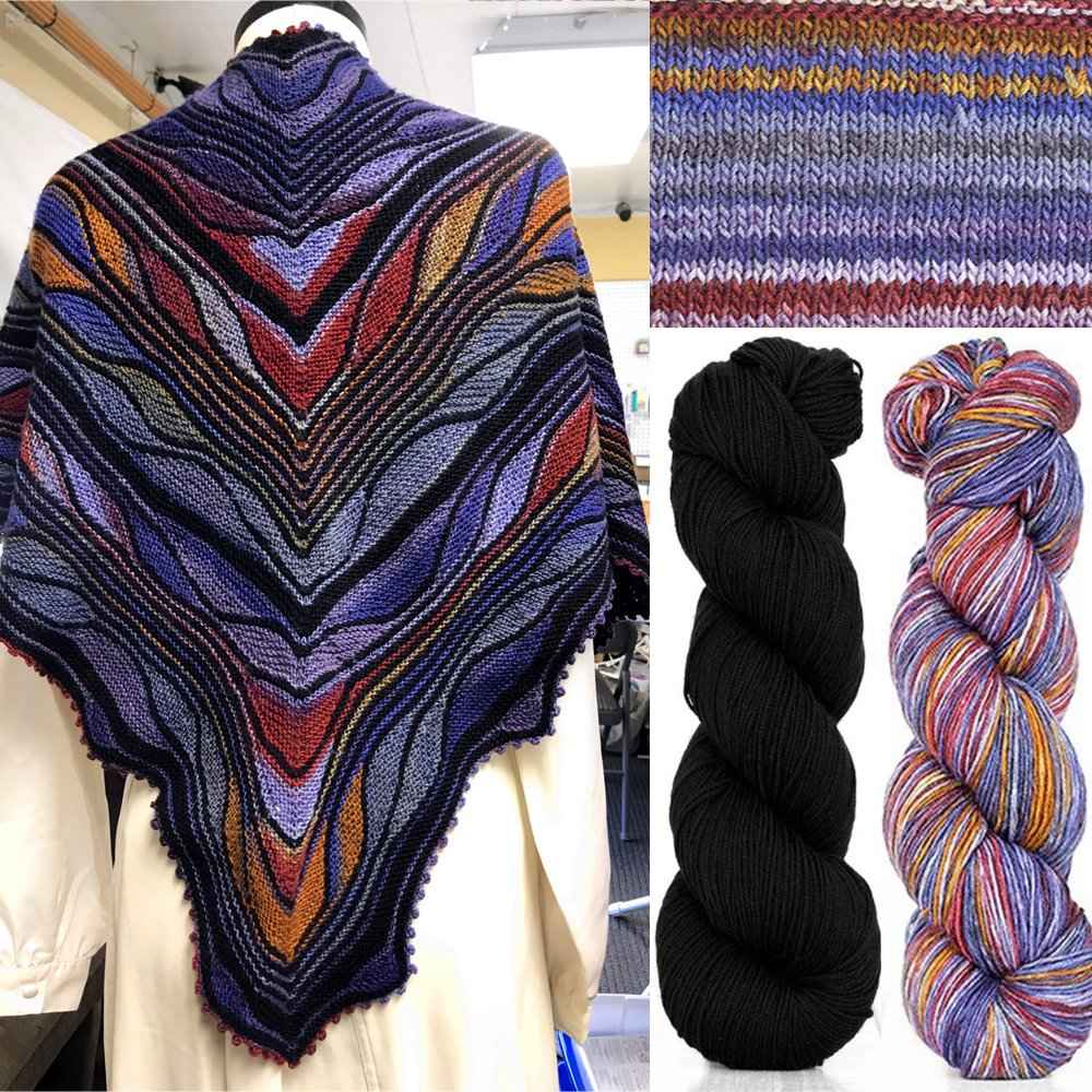 Butterfly Papillon Shawl Kit, MarinJaKnits Yarn Kit & Knitting Pattern Butterfly Papillon Shawl Kit by Marin Melchior Yarn Designers Boutique