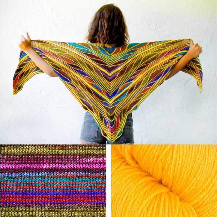 Butterfly Papillon Shawl Kit, MarinJaKnits Yarn Kit & Knitting Pattern Butterfly Papillon Shawl Kit by Marin Melchior Yarn Designers Boutique