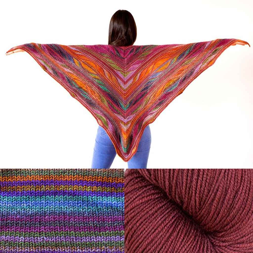 Butterfly Papillon Shawl Kit, MarinJaKnits Yarn Kit & Knitting Pattern Butterfly Papillon Shawl Kit by Marin Melchior Yarn Designers Boutique