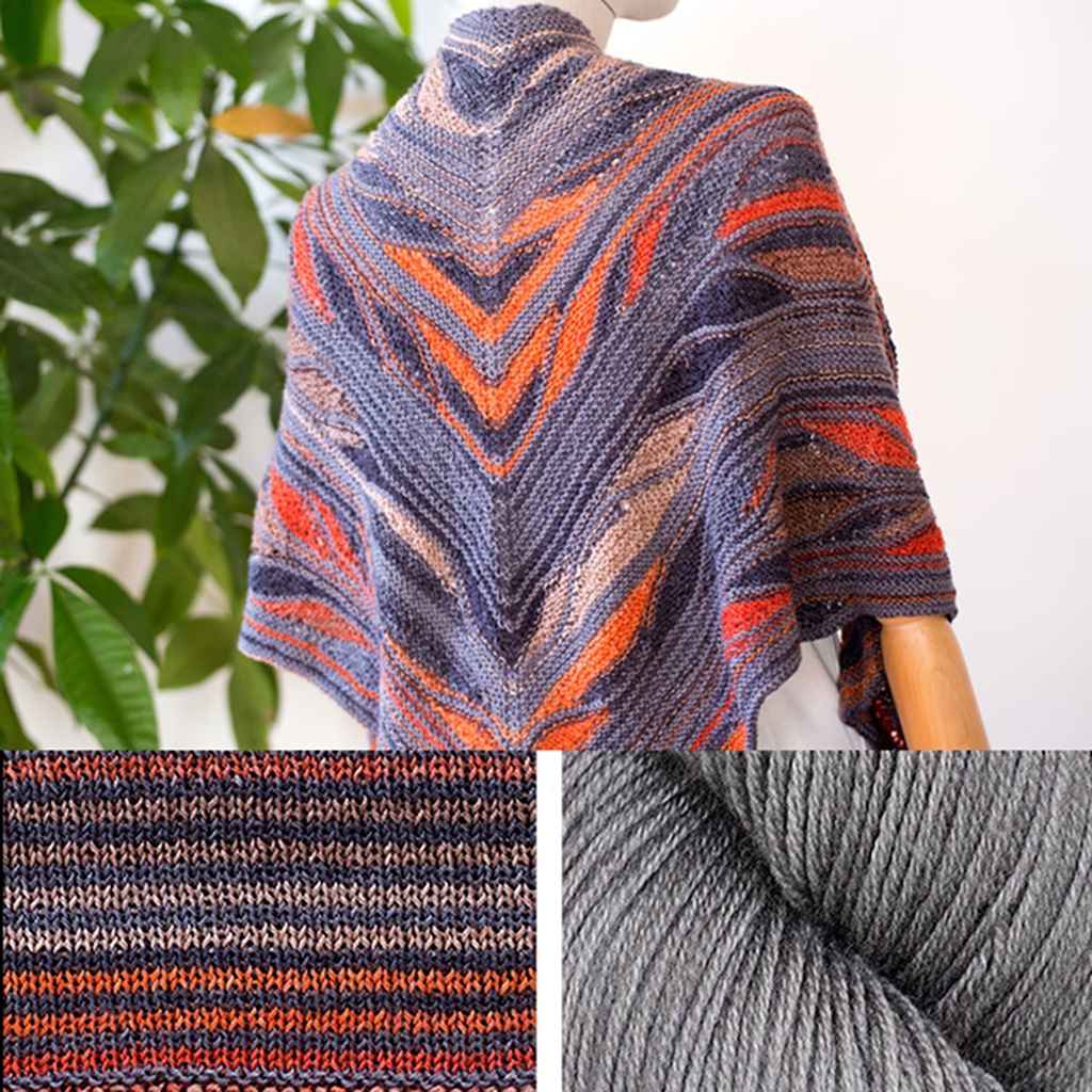 Butterfly Papillon Shawl Kit, MarinJaKnits Yarn Kit & Knitting Pattern Butterfly Papillon Shawl Kit by Marin Melchior Yarn Designers Boutique