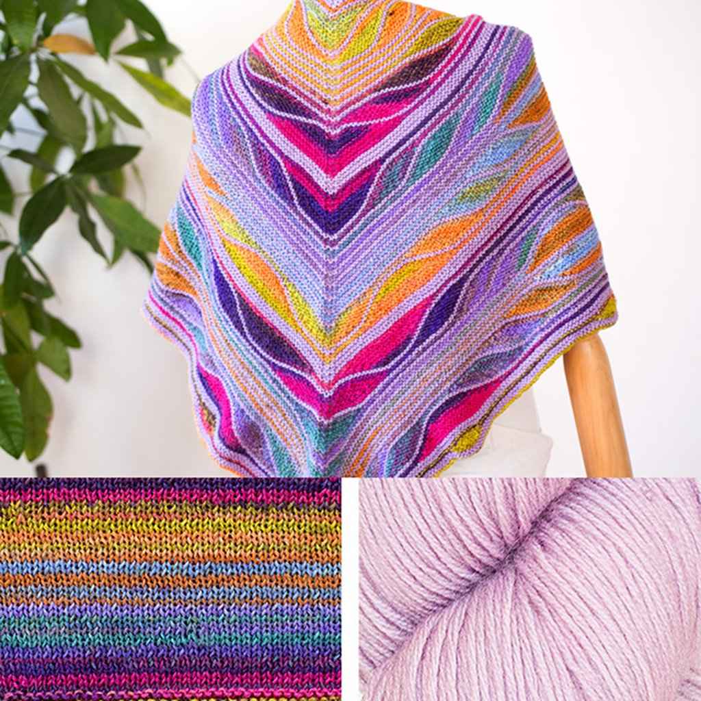 Butterfly Papillon Shawl Kit, MarinJaKnits Yarn Kit & Knitting Pattern Butterfly Papillon Shawl Kit by Marin Melchior Yarn Designers Boutique