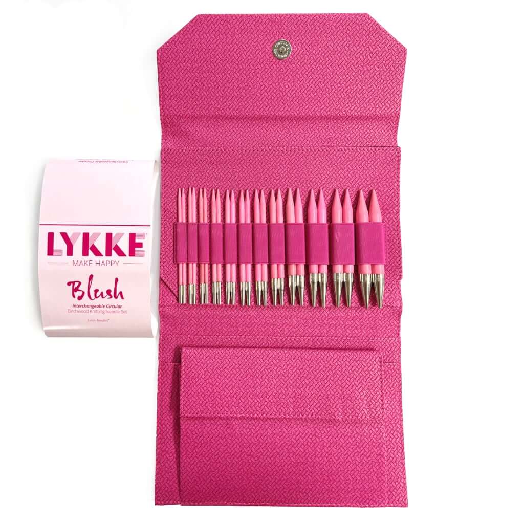 Knitting Needles | Lykke Interchangeable Circular Needle Set, US 4-17 Blush Interchangeable Circular Knitting Needle Set, US 4-17, Lykke Yarn Designers Boutique