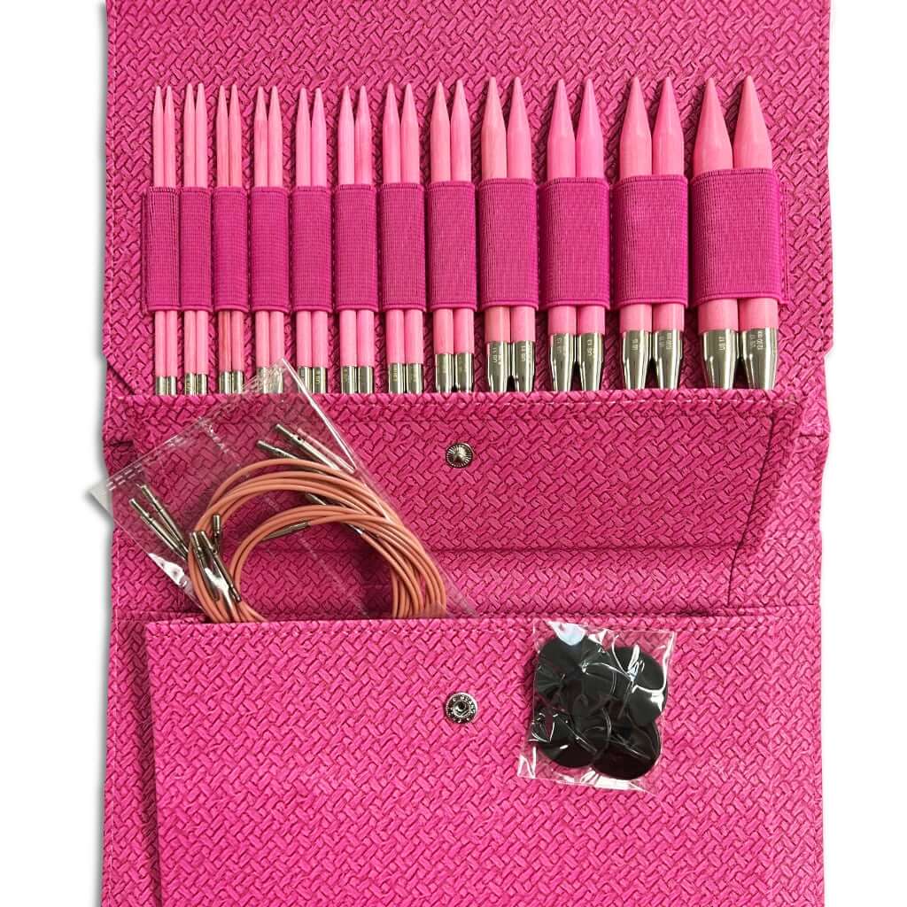 Knitting Needles | Lykke Interchangeable Circular Needle Set, US 4-17 Blush Interchangeable Circular Knitting Needle Set, US 4-17, Lykke Yarn Designers Boutique